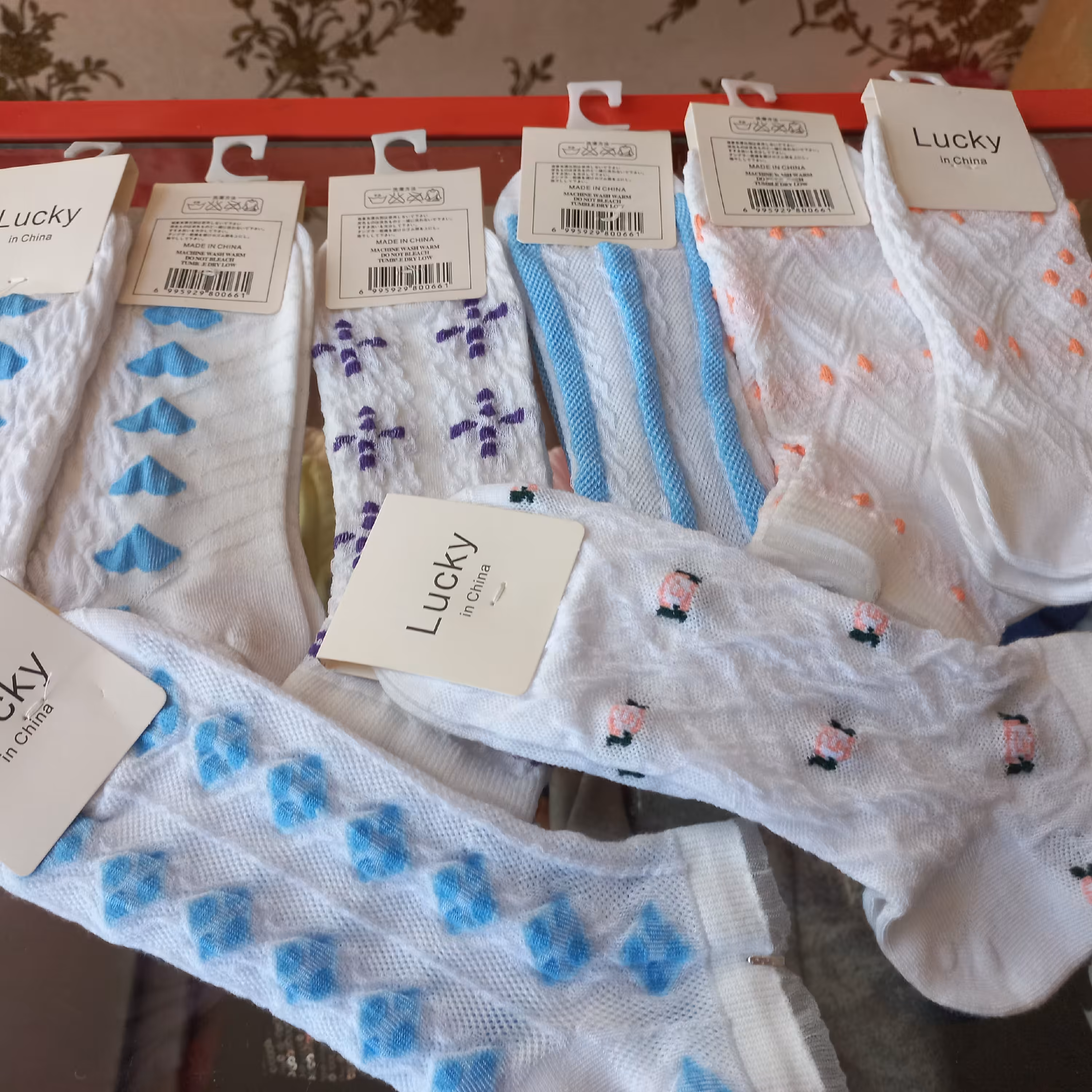 جوراب فانتزی مچی گل برجسته وارداتی