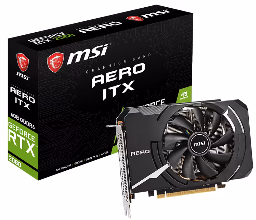 کارت گرافیک ام اس آی مدل GeForce RTX 2060 AERO ITX با حافظه 6 گیگابایت