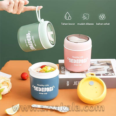 ظرف غذا استوانه ای قاشق دار Soup Cup
