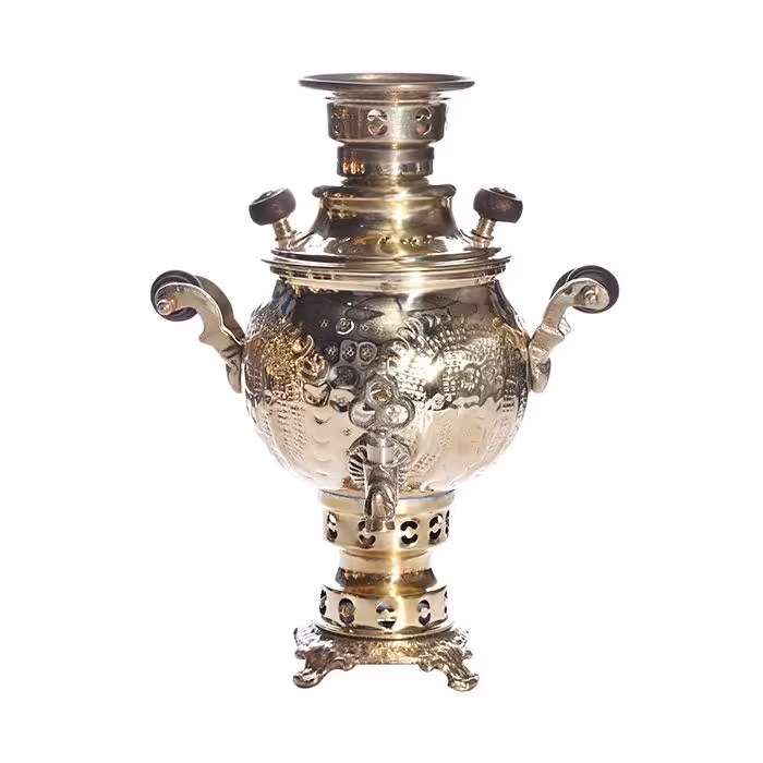 سماور برنجی مدل سیسمونی قلم کاری