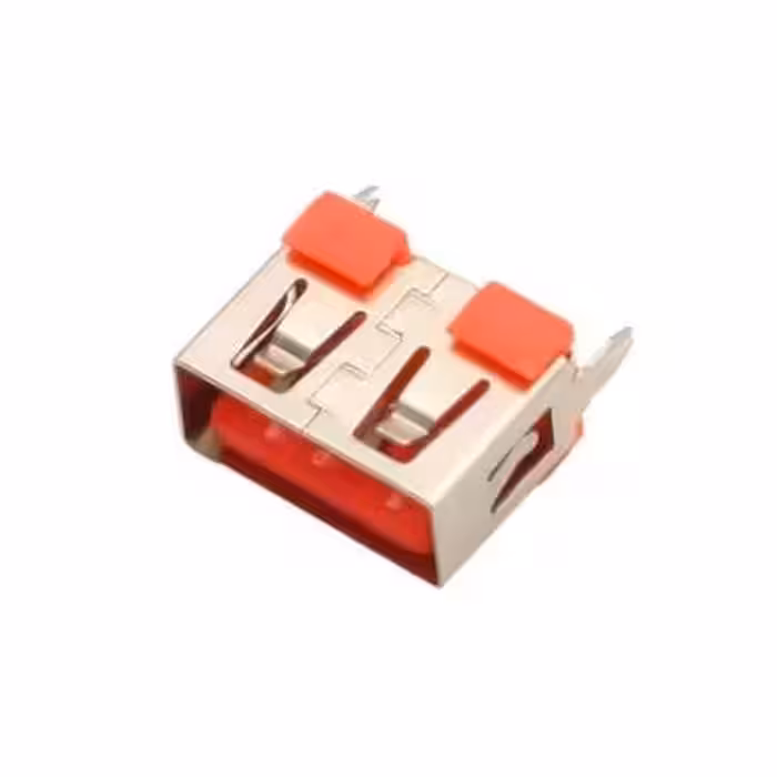 مجموعه 24 عددی کانکتور USB-A مادگی ایستاده کوتاه 10mm رنگ نارنجی