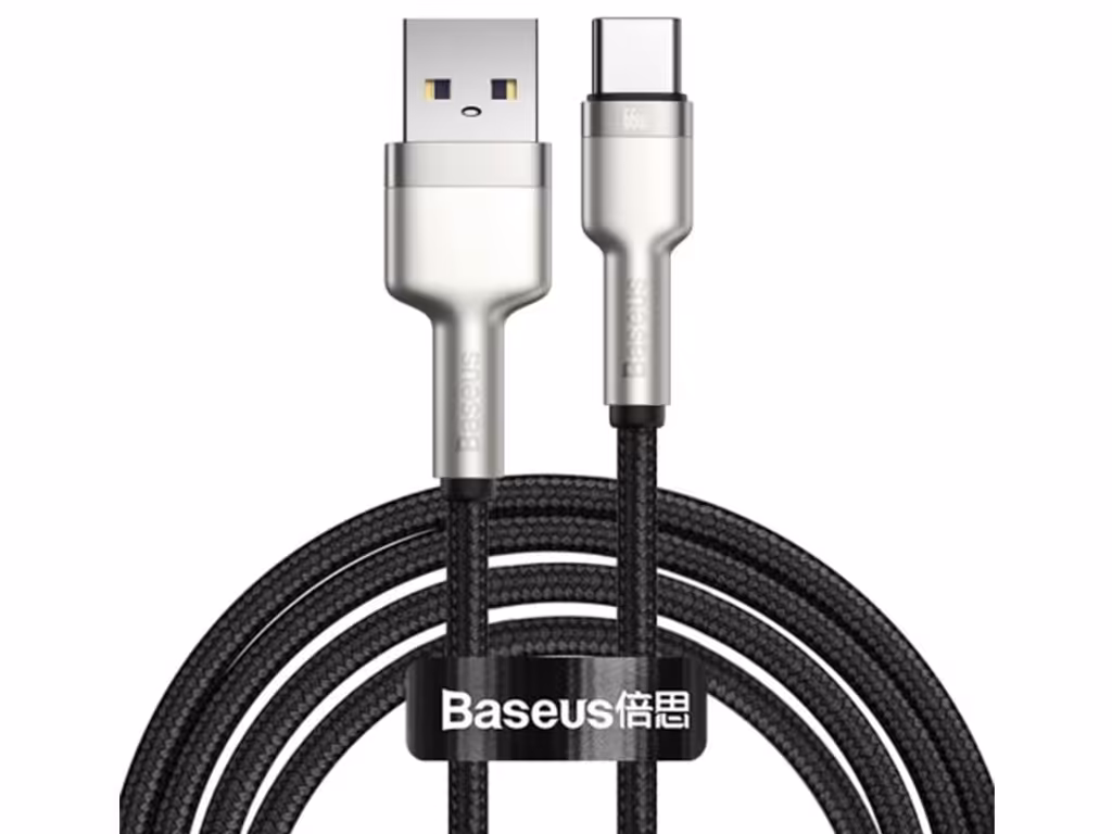 کابل تایپ سی شارژر سریع 66 وات بیسوس Baseus Cafule Series Metal Data Cable USB to Type-C 2m CAKF000101