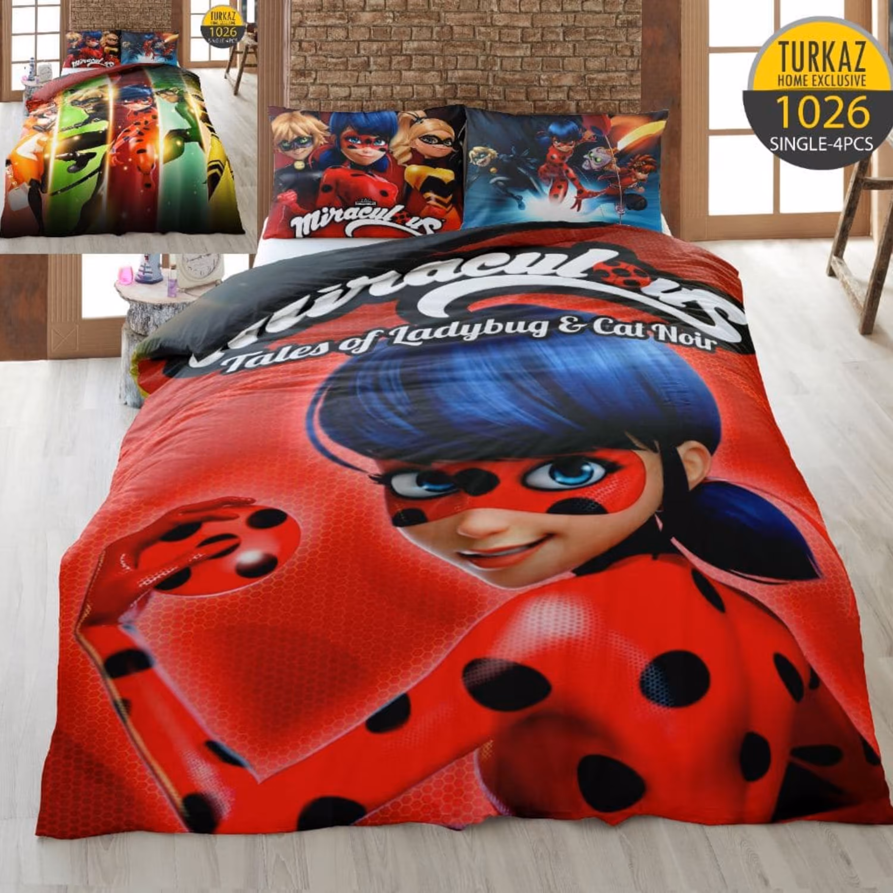 سرویس لحاف روتختی 1 نفره چاپی تنسل برند ترکاز(Turkaz) کد 1026