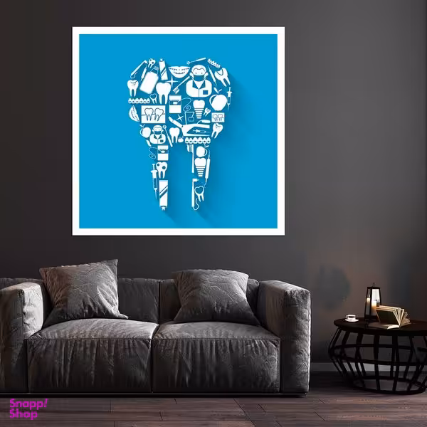 تابلو بکلیت طرح دندان و دندانپزشکی مدل قاب شاسی W-S10157