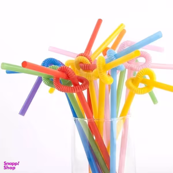 نی نوشیدنی کد gh130 بسته 100 عددی چند رنگ