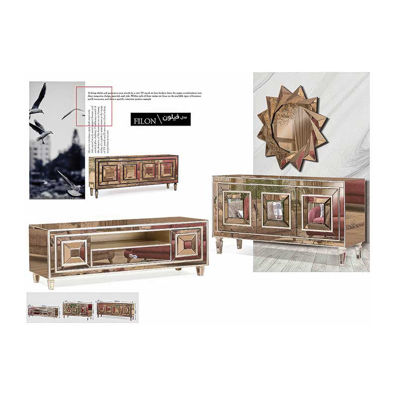 ست آینه کنسول و میز تلویزیون فیلون