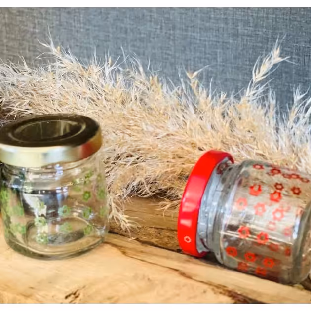 شیشه مربا کوچک طرح دار (پکیج 4 عددی)