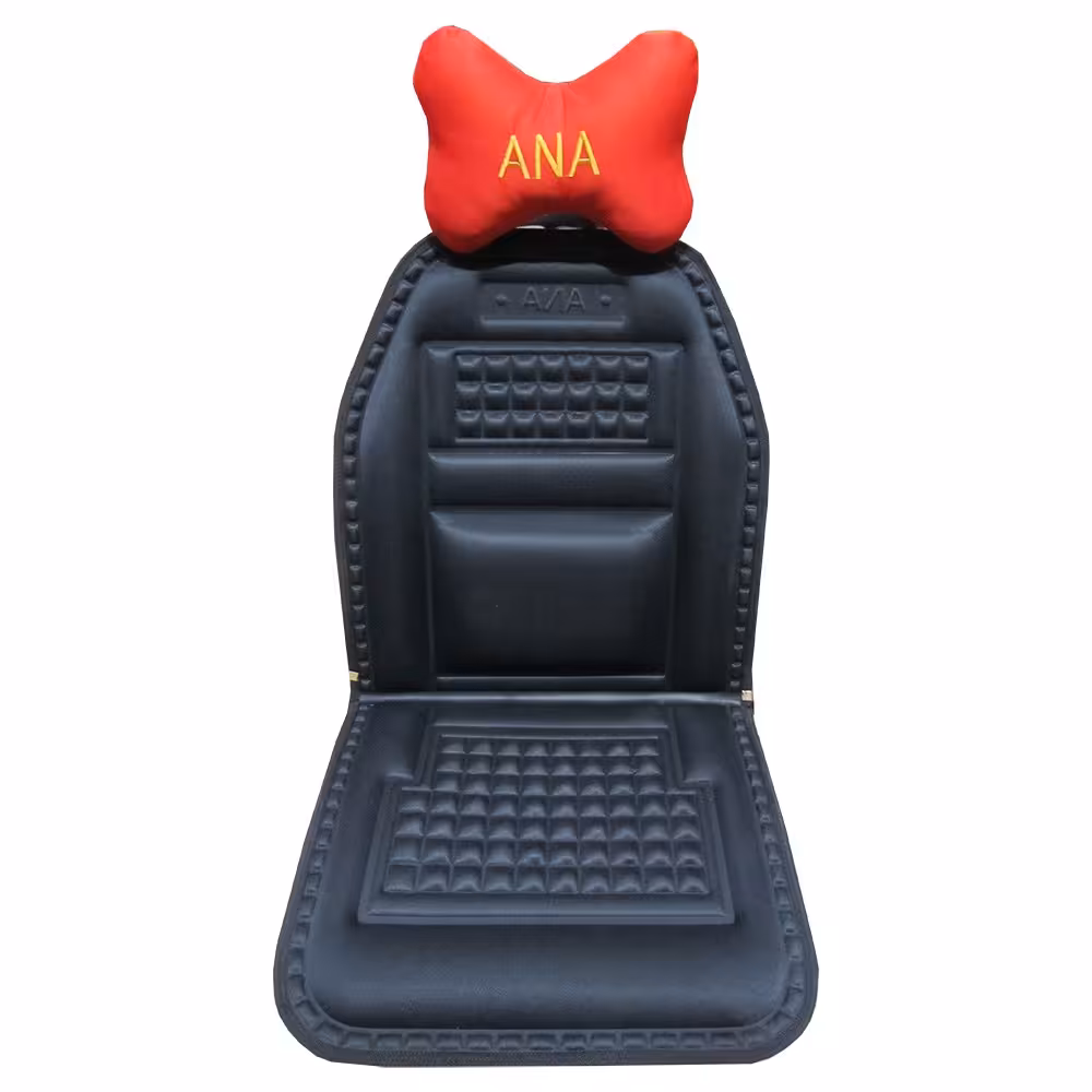 پشتی صندلی خودرو  آنا مشکی قرمز مدل آرکا همراه محافظ گردن بسته یک عددی 