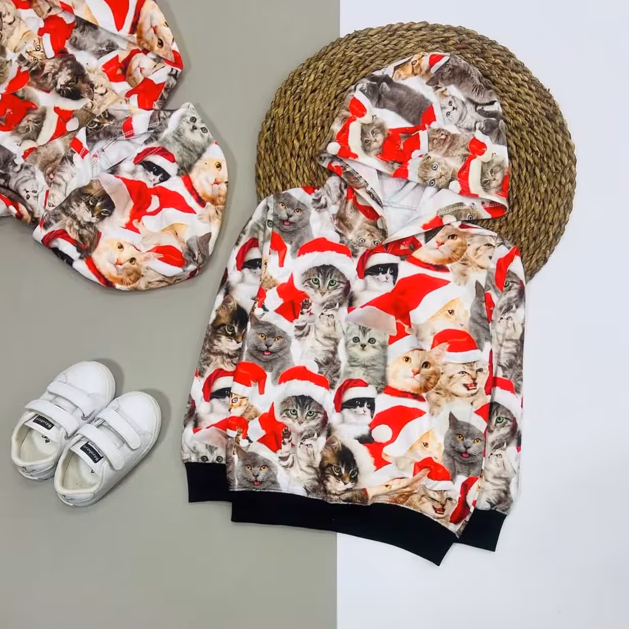 هودی مخمل طرح گربه سایز 40 تا55