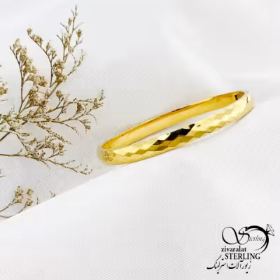 دستبند النگویی استیل چند بعدی طرح طلا کد 14416