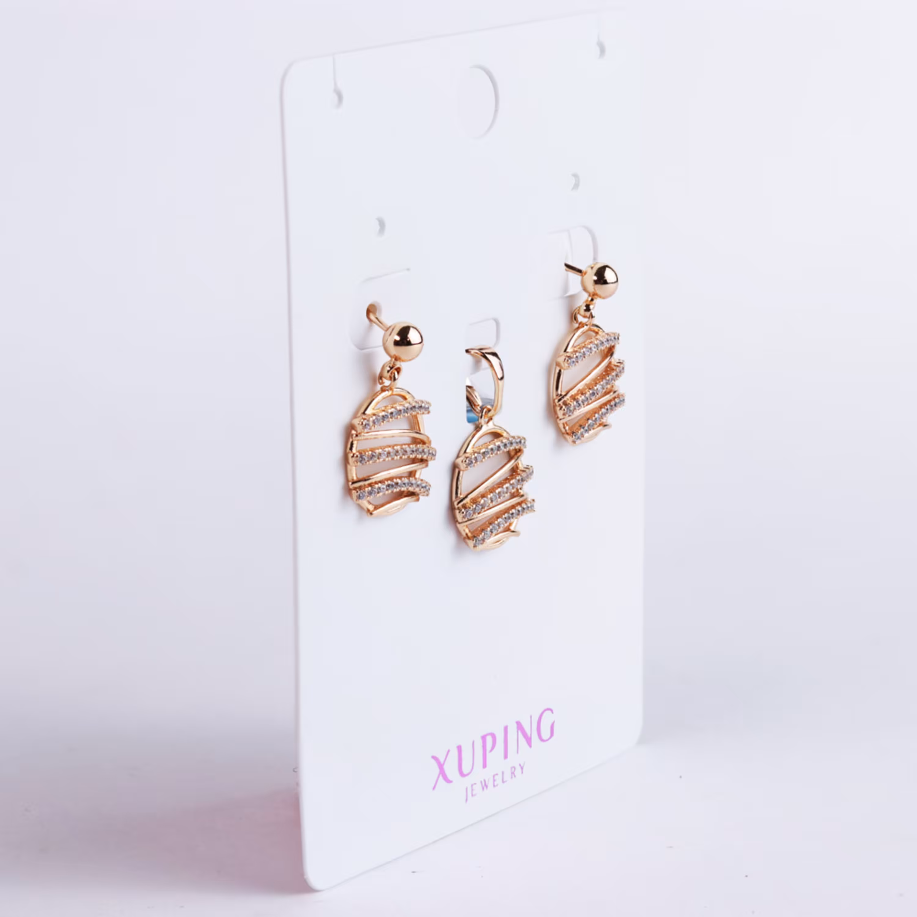 نیم ست بیضی نگین کاری ژوپینگ کد 890