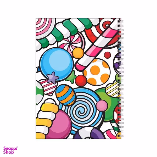 دفتر مشق 100 برگ بامبیلیپ طرح پترن آبنباتی رنگی کد 1573978