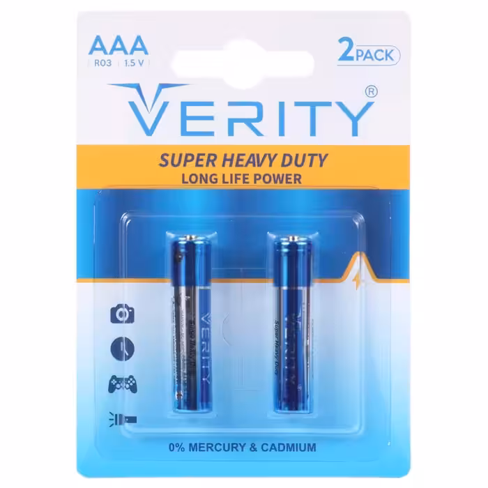 باتری دوتایی نیم قلمی Verity R6P 1.5V AAA