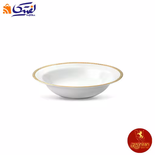 کاسه سالاد خوری چینی زرین ایتالیا اف طرح ریوا طلایی قطر 14 سایز 1