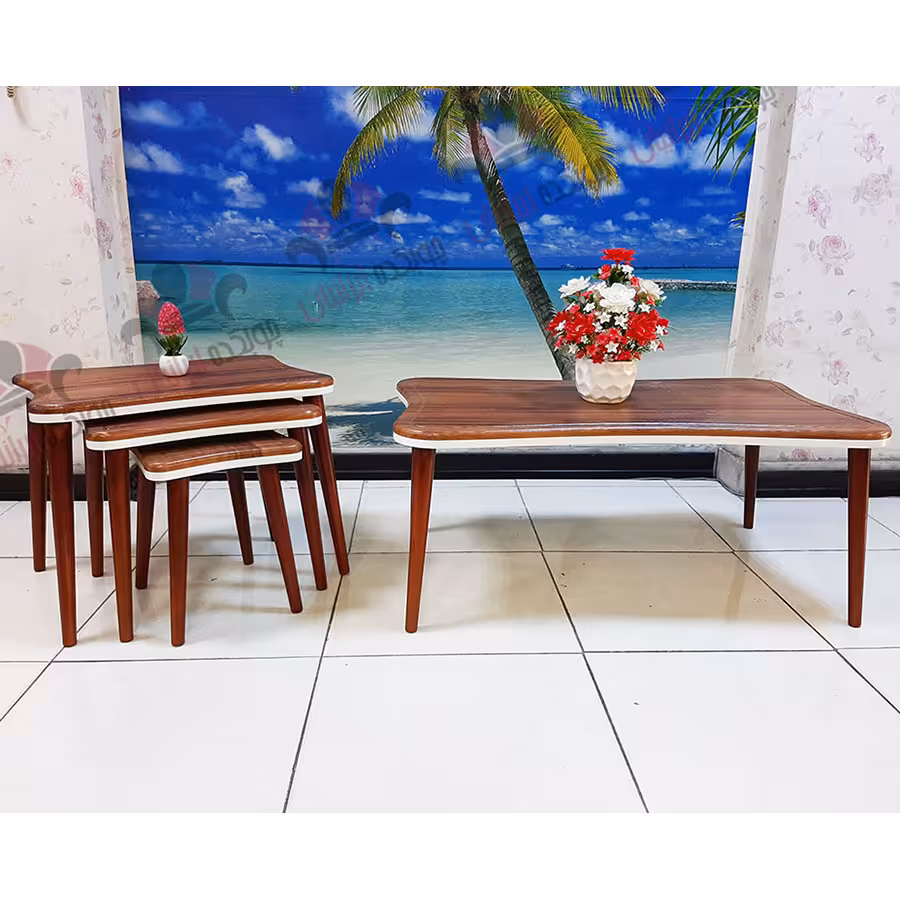 میز جلو مبلی عسلی ام دی اف ساده مدل رئال