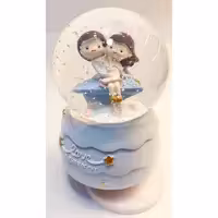 گوی موزیکال کوکی و برفی بزرگ، گردان و دارای برف