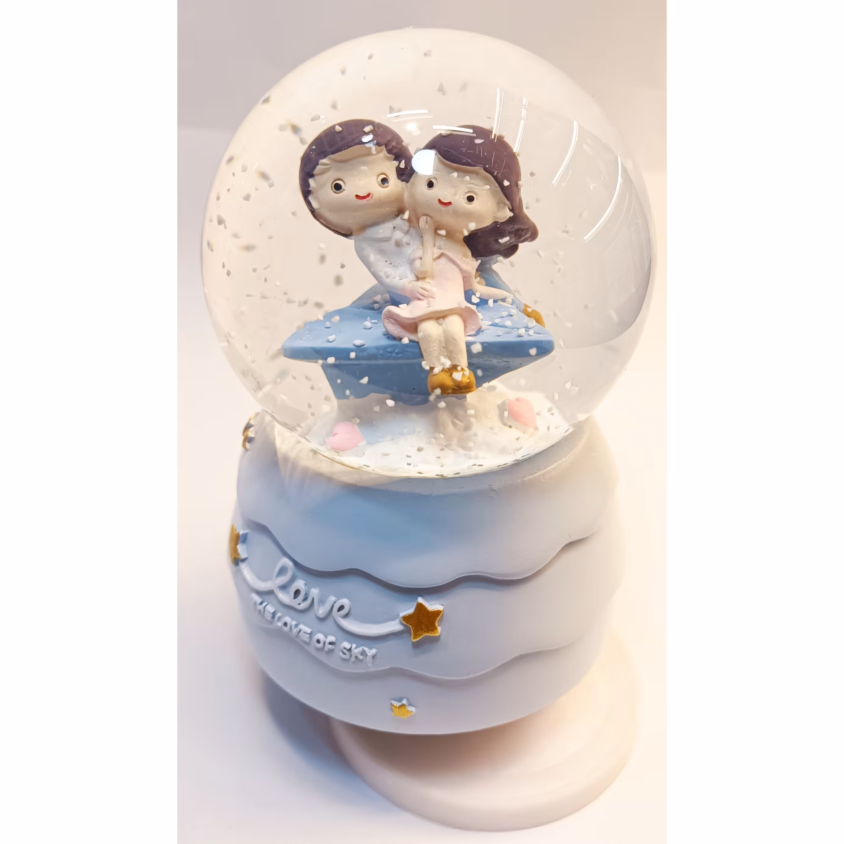 گوی موزیکال کوکی و برفی بزرگ، گردان و دارای برف