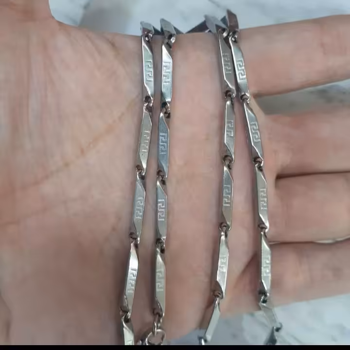 زنجیراستیل مردانه کبریتی درشت ورساچه ،ضد حساسیت و بدون تغییر رنگ