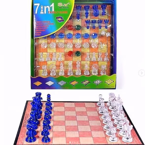 هفت بازی فکری در یک بسته شامل منچ و شطرنج و دوز و لودو و ...