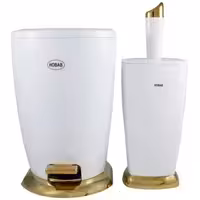 سطل و فرچه حباب مدل لیلیا رنگ سفید طلایی