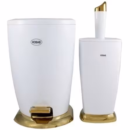 سطل و فرچه حباب مدل لیلیا رنگ سفید طلایی