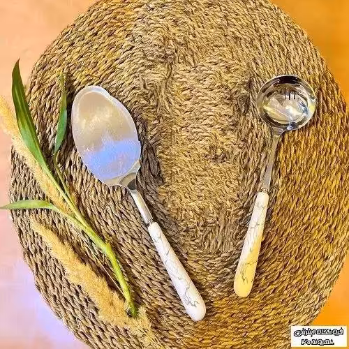 کفگیر و ملاقه دسته ماربل یا سرامیکی برند 