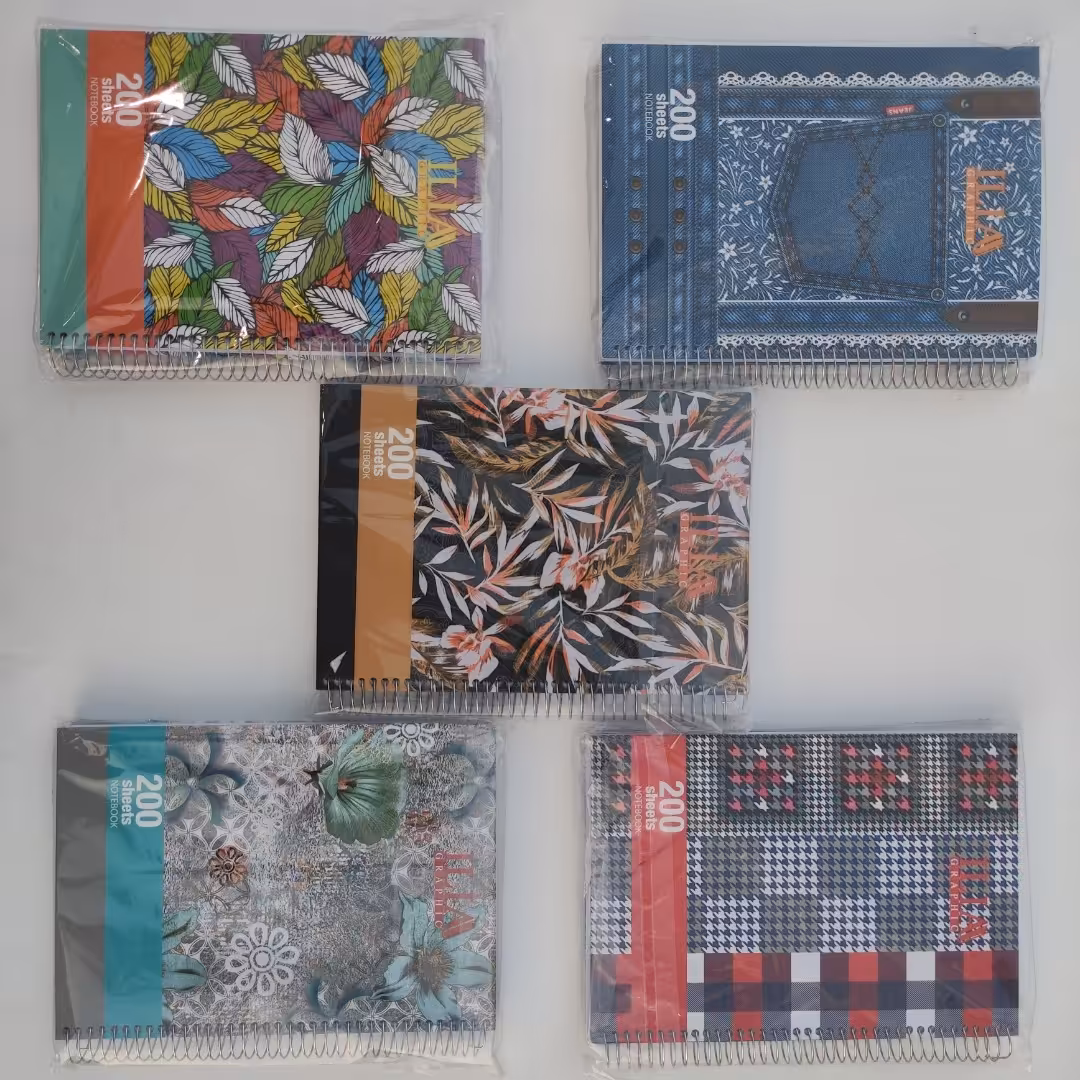 دفتر 200 برگ جلد سخت ایلیا