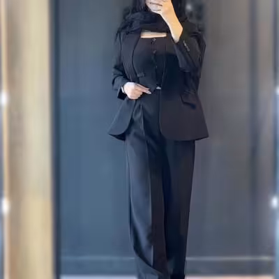 ست سه تیکه کت و شلوار و جلیقه محرمی