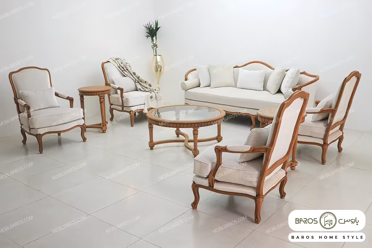 مبلمان 7 نفره نئوکلاسیک جورجیا و تک فرانسوی