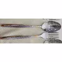 قاشق و چنگال استیل آهن ربا نگیر یونیک مدل ماینز نیمه طلایی لیزری