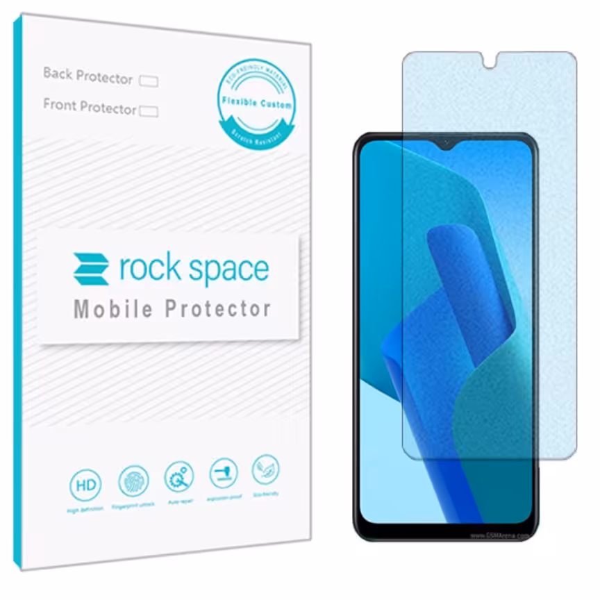  گلس نانو مات بلوکات (ضد اشعه آبی) و ضد ضربه اپو A16 K برند راک اسپیس 