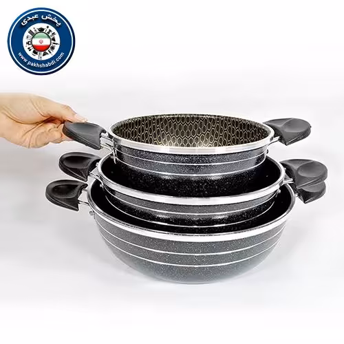 تابه سه عددی دو دسته طرح تفلون