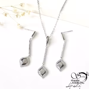 نیمست آویز لوزی با نقره عیار925 کد 9529