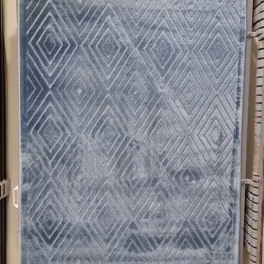 فرش پاتریس  فرش گلیم مدرن 400شانه طرح صدرا آبی  سایز کناره یک در یک ونیم متری