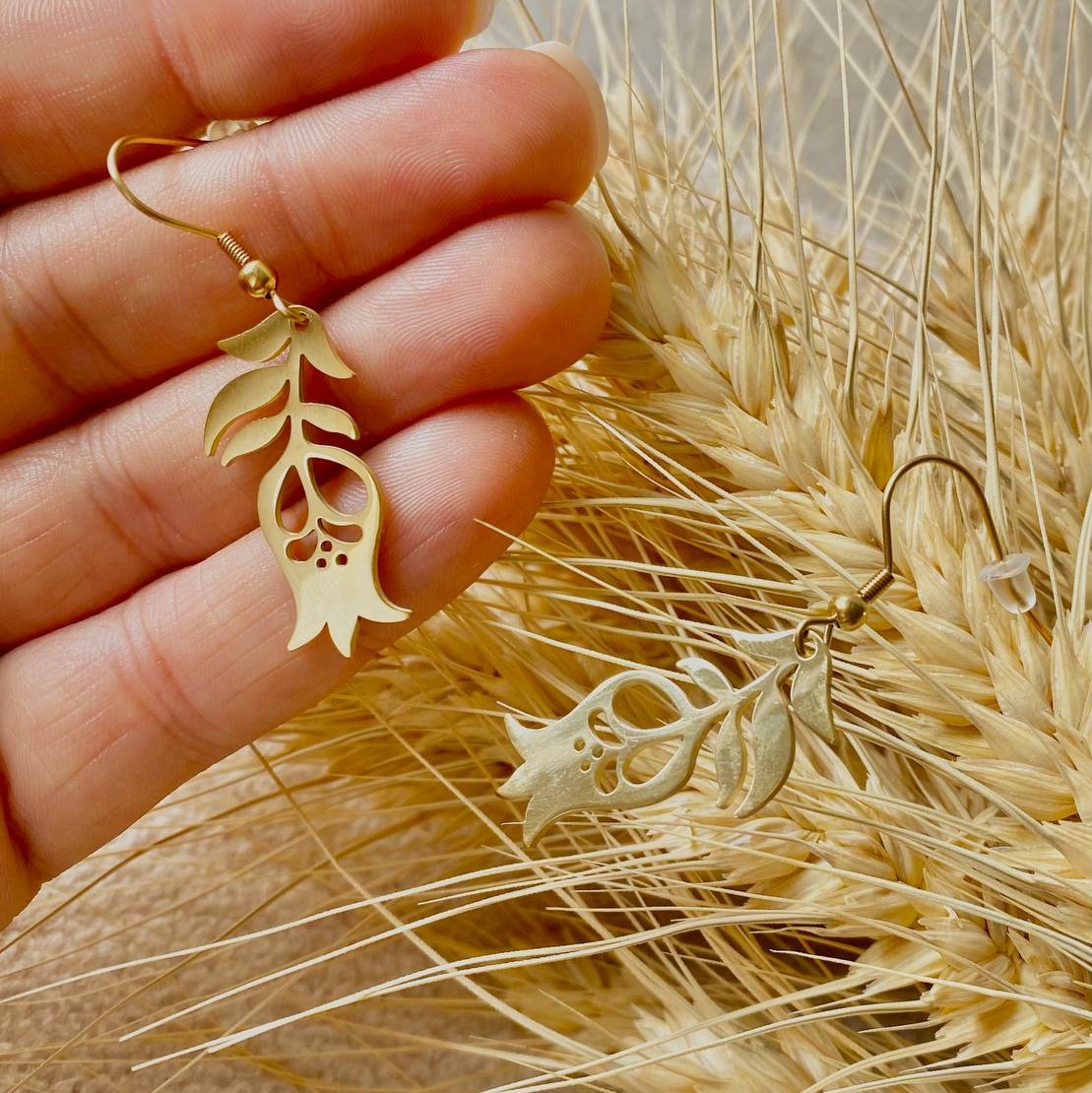 گوشواره استیل رنگ ثابت مدل خوشه