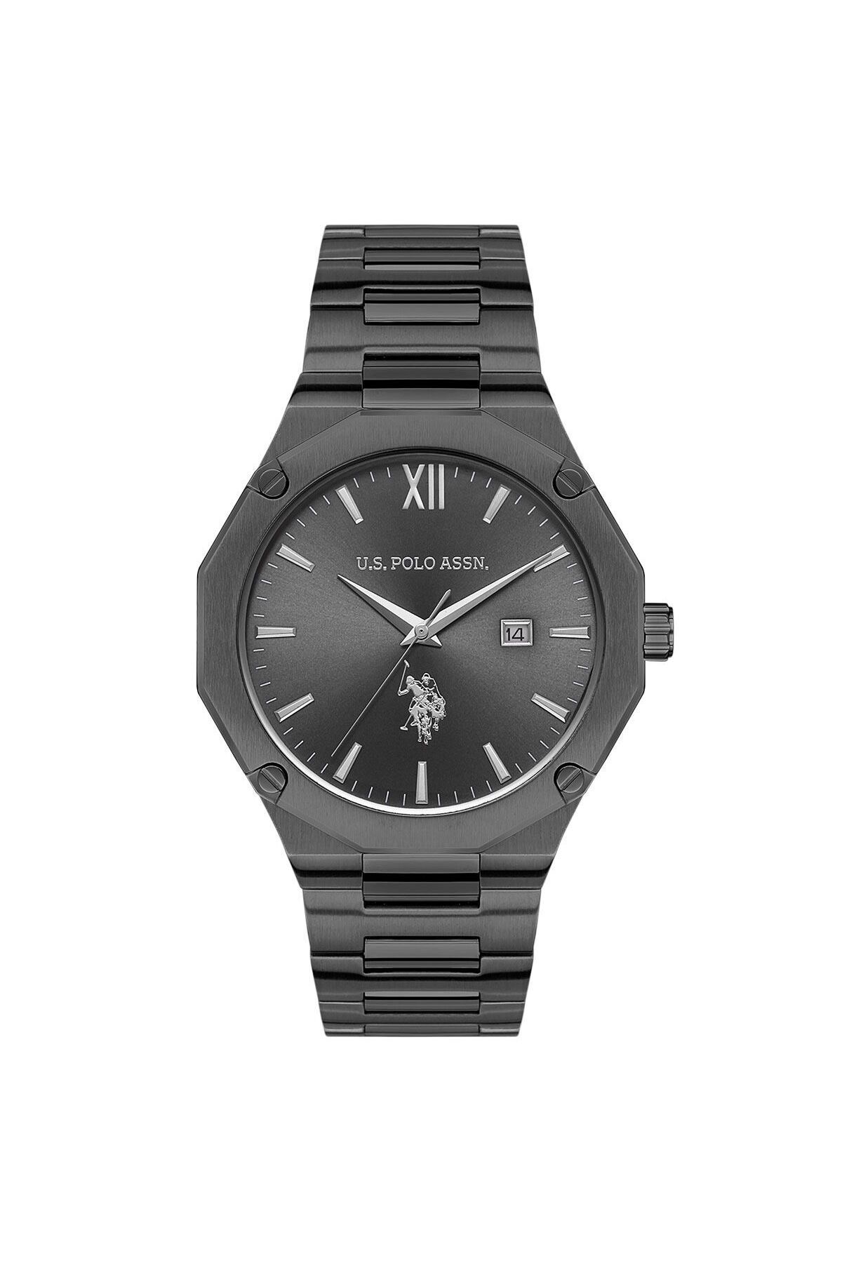 ساعت خاکستری مردانه USPA1056 05 مچی اورجینال US Polo Assn
