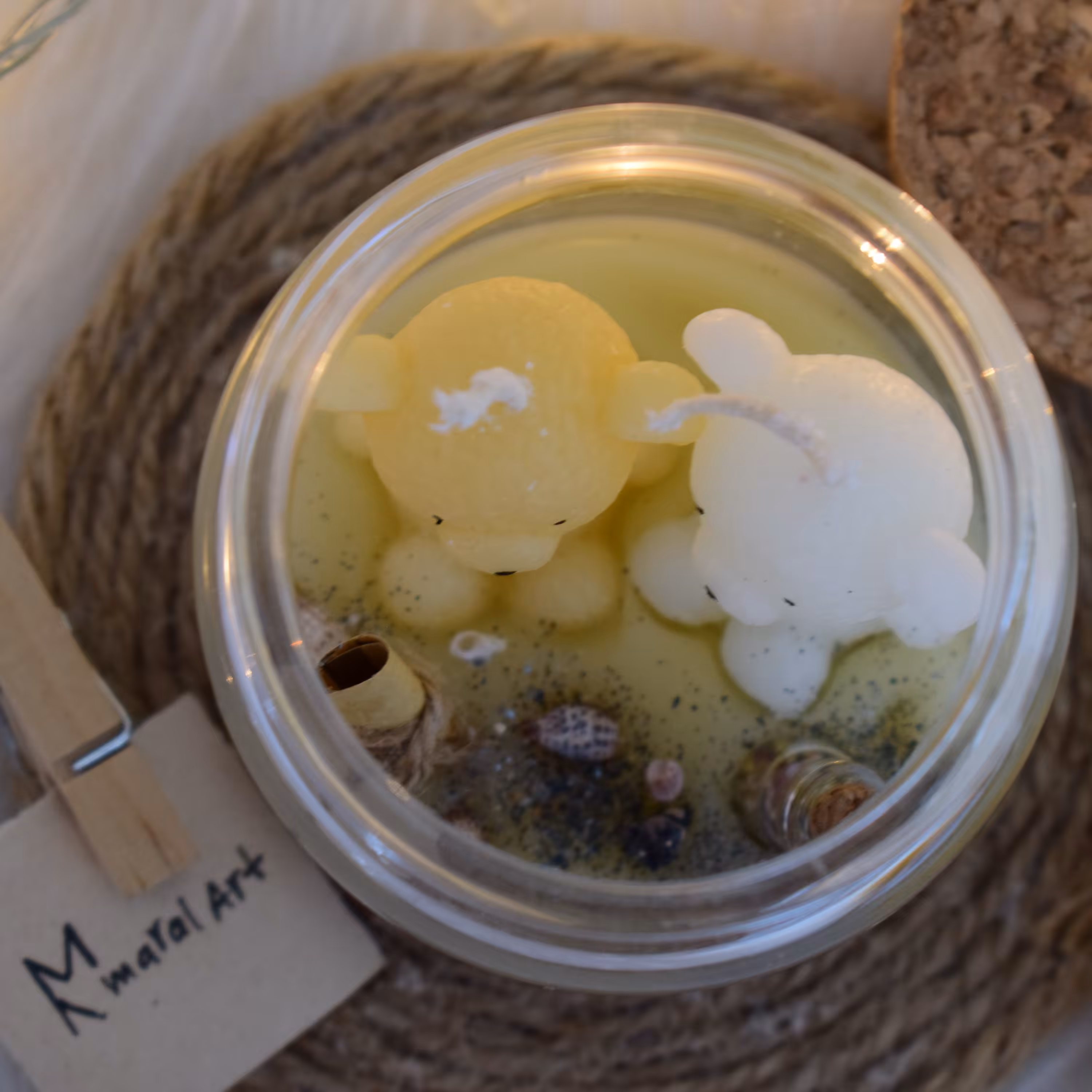 شمع تدی love لیمویی رنگ  