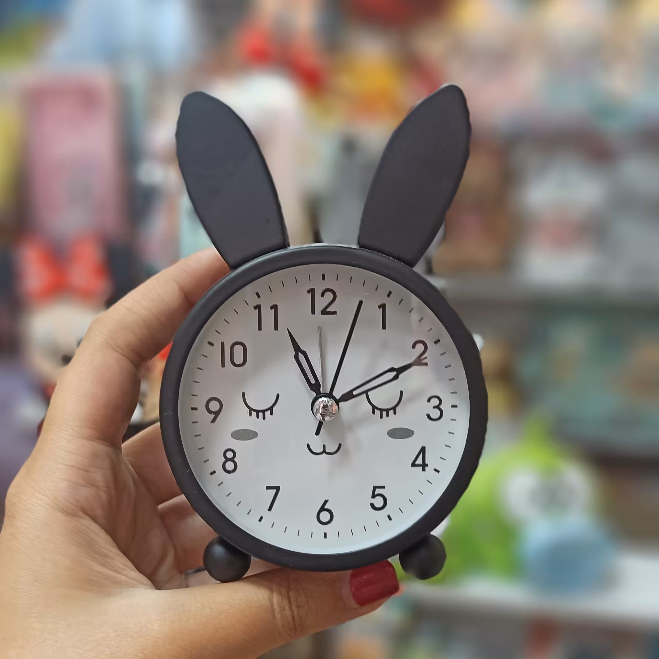 ساعت فلزی خرگوش دارای زنگ هشدار  و چراغ ساعت رو میزی خرگوش ساعت خرگوش 