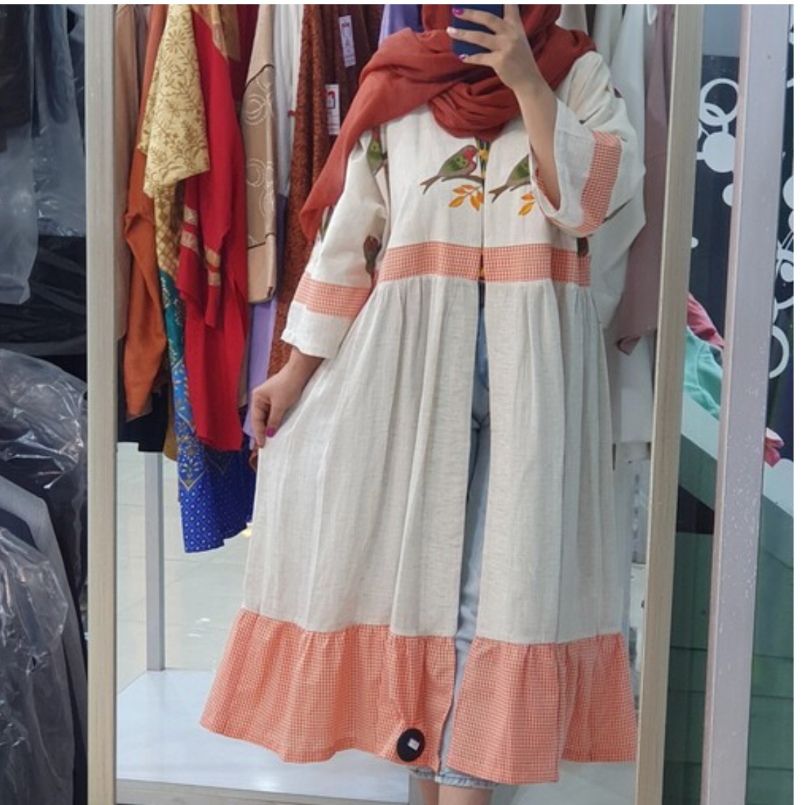 مانتو زنانه طرح پرنده