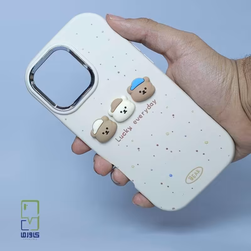 قاب آیفون 16 پرو مکس کرمی | خرسی، دخترانه و سیلیکونی خاص