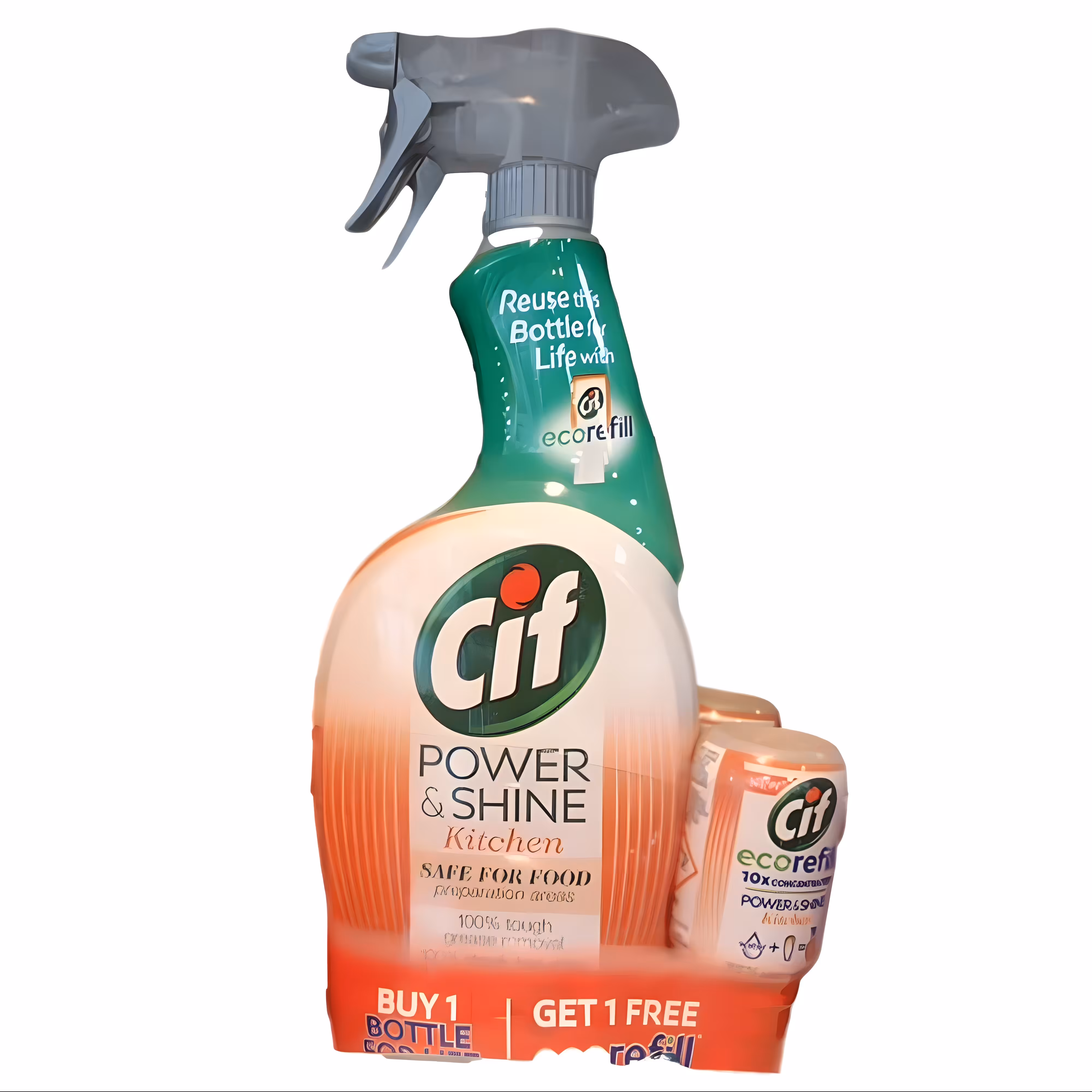 اسپری پاک کننده هلندی سیف Cif سطوح اشپزخانه با ست پرکننده اکو 700 میل