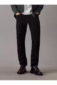 شلوار جین مشکی مردانه تناسب باریک سیاه شسته شده Calvin Klein