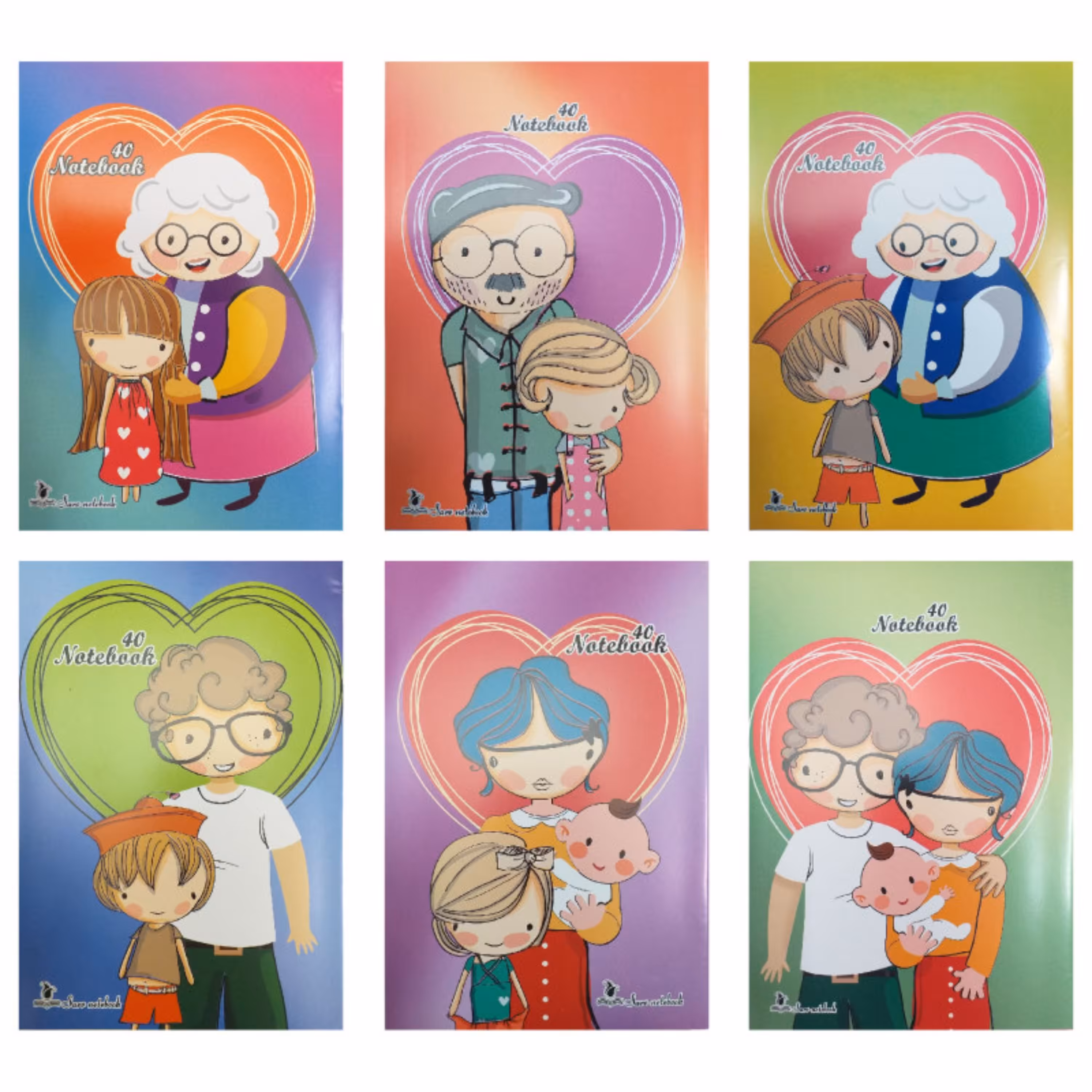 دفتر مشق 40 برگ سرو طرح خانواده شاد بسته 6 عددی