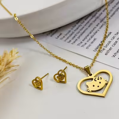 نیم ست استیل طرح گربه