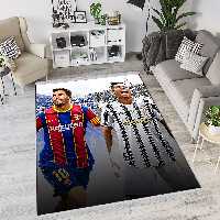 فرش چاپی اتاق پسرانه فوتبالی طرح رونالدو و مسی BAs-9572