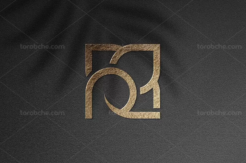 موکاپ لوگو طلایی رنگ | گرافیک با طعم تربچه