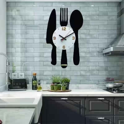 ساعت دیواری آذرلاکچری طرح آشپزخانه کد ash02