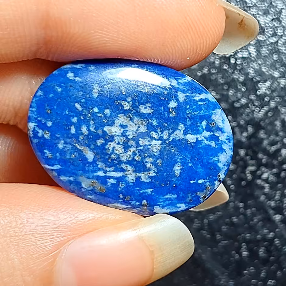 سنگ لاجورد پیریت طلایی افغان بسیار خوش طرح و خوش رنگ کدM232