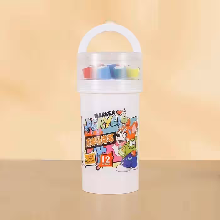 ماژیک نقاشی اکریلیک 12 رنگ استوانه