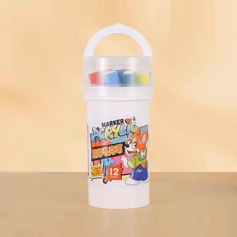 ماژیک نقاشی اکریلیک 12 رنگ استوانه